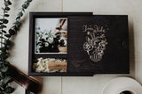 4 x 6 sliding lid photo box + compartment