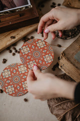 Set of Wooden cup coasters