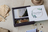 4 x 6 white glass sliding lid photo box + compartment