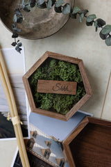 Hexagon sliding lid walnut USB box with transparent lid