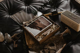 4 x 6 organic glass hinged photo box + compartment