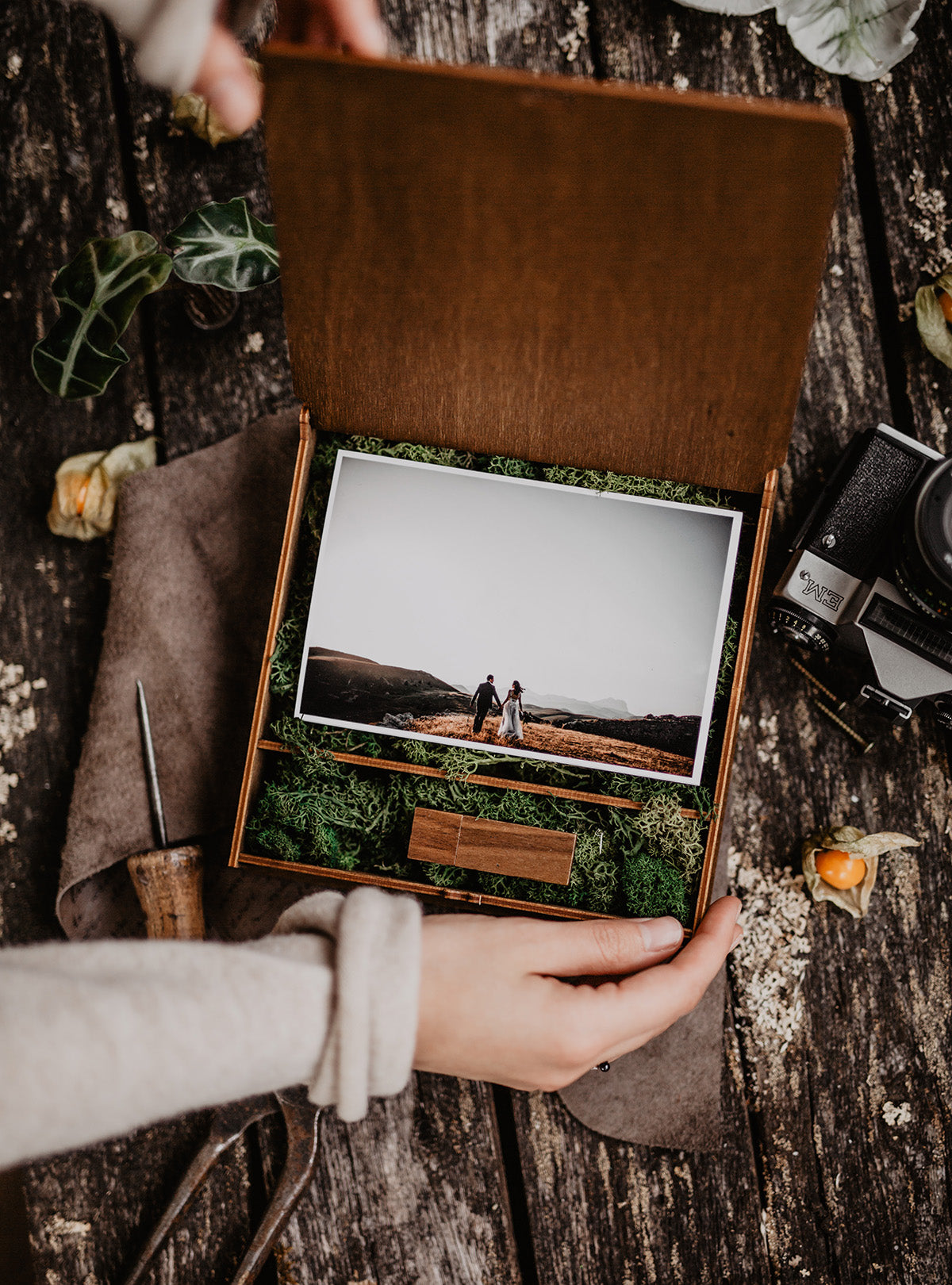 4 x 6 hinged photo box + compartment – Photo Pandora