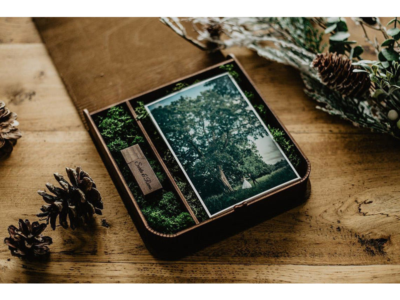 Natural green moss filling for all types of photo boxes